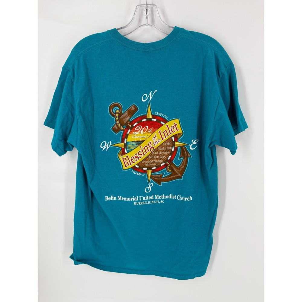 Blessing of the Inlet 2016 T-Shirt Murrells Inlet SC Gildan Heavy Cotton L Blue